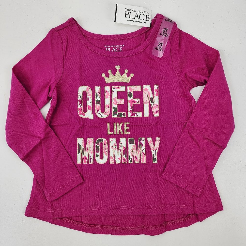 The Childrens Place Girls 2T Winterberry Queen Like Mommy Long Sleeve Shirt Top